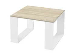 ML-Design Tische^Couchtisch 65x65x40 cm Eicheoptik-Weiß Quadratischer