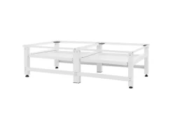 ML-Design Regal Weiß^Doppel Waschmaschinen-Untergestell 2 Ausziehbaren Ablagen Weiß Stahl