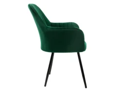 ML-Design 2er Set Esszimmerstühle mit Rücken- und Armlehnen Grün aus Samt