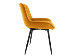 ML-Design Stühle^4Er Set Esszimmerstühle mit Rücken- und Armlehnen aus Samt Senfgelb