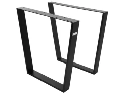 ML-Design Tische^2Er Set Tischbeine Trapez 75x72 cm V-Form Schwarz Profil 8x2 cm Stahl