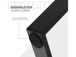 ML-Design Tische^2Er Set Tischbeine Trapez 75x72 cm V-Form Schwarz Profil 8x2 cm Stahl