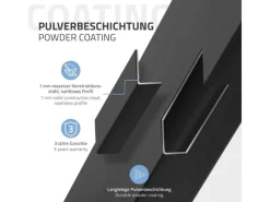 ML-Design Tische^2Er Set Tischbeine Trapez 75x72 cm V-Form Schwarz Profil 8x2 cm Stahl