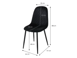 ML-Design Stühle^Esszimmerstühle 4er Set Schwarz Küchenstuhl mit Samtbezug