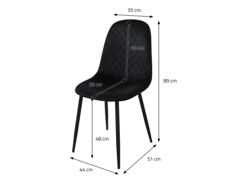 ML-Design Stühle^Esszimmerstühle 4er Set Schwarz Küchenstuhl mit Samtbezug