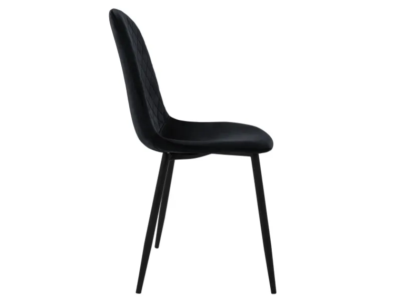 ML-Design Stühle^Esszimmerstühle 4er Set Schwarz Küchenstuhl mit Samtbezug