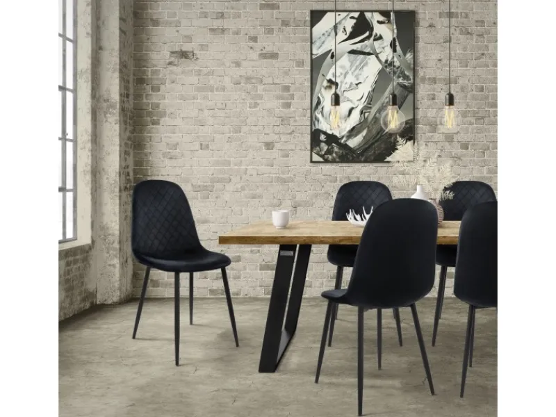 ML-Design Stühle^Esszimmerstühle 4er Set Schwarz Küchenstuhl mit Samtbezug