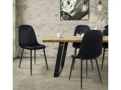 ML-Design Stühle^Esszimmerstühle 4er Set Schwarz Küchenstuhl mit Samtbezug
