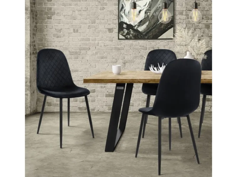 ML-Design Stühle^Esszimmerstühle 4er Set Schwarz Küchenstuhl mit Samtbezug