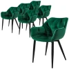 ML-Design Stühle^Esszimmerstühle 6Er Set Dunkelgrün Küchenstuhl mit Dickem Samtstoff