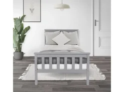 ML-Design Holzbett 90x200 cm Bettgestell mit Lattenrost und Füße