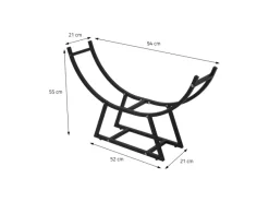 ML-Design Kaminholzregal 55 x 94 x 21 cm Schwarz Metall Innen/Außen U-förmiges