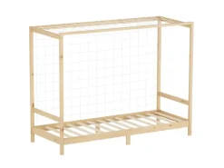 ML-Design Kinderbett Fußballtor 90x200 cm Natur Kiefernholz Massiv