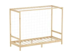 ML-Design Kinderbett Fußballtor 90x200 cm Natur Kiefernholz Massiv