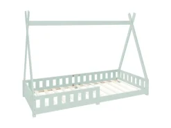ML-Design Kinderbett Tipi 90x200 cm Mint mit Rausfallschutz Lattenrost