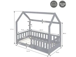 ML-Design Kinderbett 70x140 cm mit Rausfallschutz Lattenrost