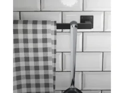 ML-Design Kleiderstange Rechteck für Wand T12cmxB110cm Schwarz aus Stahl U-Form