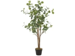 ML-Design Kunstpflanzen^Künstliche Eukalyptus 120cm Groß Kunstpflanze Naturholzstamm