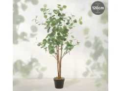 ML-Design Kunstpflanzen^Künstliche Eukalyptus 120cm Groß Kunstpflanze Naturholzstamm