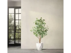 ML-Design Kunstpflanzen^Künstliche Eukalyptus 150cm Groß Kunstpflanze Naturholzstamm