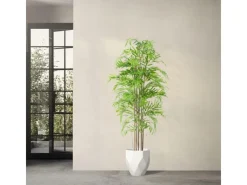 ML-Design Künstlicher Bambus 180cm Groß Kunstpflanze mit Echtholzstamm