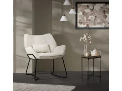 ML-Design Sessel^Loungesessel Beige mit Leinenbezug mit Armlehne und Rückenlehne