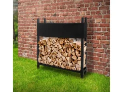 ML-Design Weitere Regale^Metall Kaminholzregal mit Abdeckung 113x25x115 cm Anthrazit Stahl