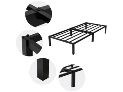 ML-Design Betten^Metallbett 90x200cm auf Stahlrahmen mit Lattenrost Bettgestell