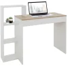 ML-Design Schreibtisch mit Regal Weiß Tischplatte in Sonoma-Eiche 110x72x40 cm
