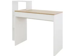 ML-Design Schreibtisch mit Regal Weiß Tischplatte in Sonoma-Eiche 110x72x40 cm