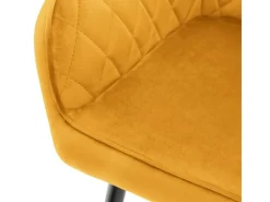 ML-Design Set 2 Esszimmerstühle mit Armlehne und Rückenlehne Senfgelb Samtbezug