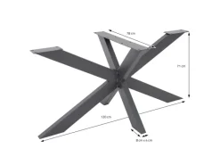 ML-Design Tische^Tischgestell Spider 78x71x120 cm Anthrazit Kreuzgestell Kreuz X-Design