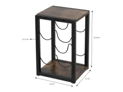 ML-Design Weinregal für 4 Flaschen 24x21x37,5 cm Freistehendes aus Holz Metall