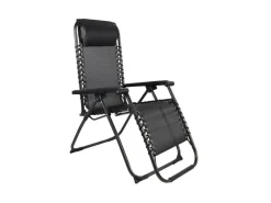 Mojawo Sessel^Luxus Comfort GartenstuhlRelaxsessel Relaxstuhl Liegestuhl Klappbar Verstellbar mit Kopfpolster Schwarz und Grau