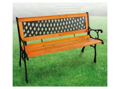 Mojawo Sitzbänke^Stabile und Massive Parkbank Holz MetallGartenbank Sitzbank 125 x 52 x 74 CM