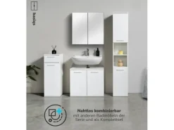 mokebo Regal Weiß^Bad Hochschrank Der Kapitän Badezimmerschrank in 180x33x34 HxBxT in cm in 2
