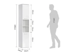 mokebo Regal Weiß^Bad Hochschrank Der Kapitän Badezimmerschrank in 180x33x34 HxBxT in cm in 2