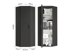 mokebo Eckschrank in Anthrazit Der Lange Schrank Aufbewahrungsschrank oder Mehrzweckschrank