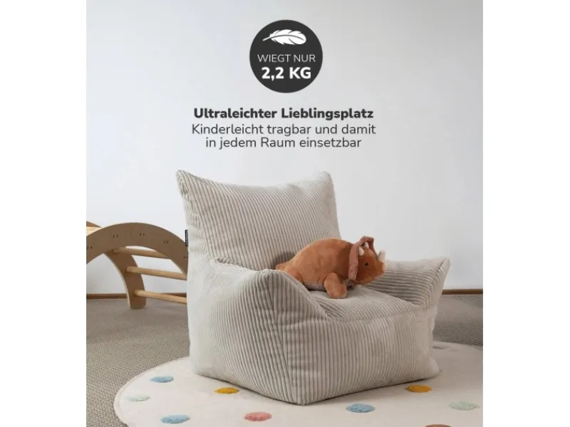 mokebo Kindersessel aus Cord Der Pausenheld Sitzsack Kinder Kindersitzsack in