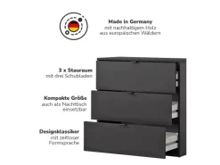 mokebo Kommode mit 3 Schubladen in Anthrazit Die Stilvolle Highboard Anrichte oder Sideboard