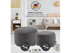 mokebo Kissen|Hocker^Pouf oder Sitzhocker aus Cord Der Faule Lenz Fußhocker in mit EPS-Perlen Füllung