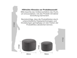 mokebo Kissen|Hocker^Pouf oder Sitzhocker aus Cord Der Faule Lenz Fußhocker in mit EPS-Perlen Füllung