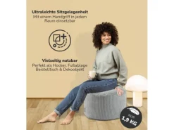 mokebo Pouf oder Sitzhocker aus Cord Der Faule Lenz Fußhocker in mit EPS-Perlen Füllung