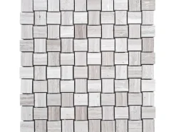 Mosaik Marmor Basketwave Grau poliert 29 cm x 29 cm