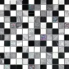 Mosaikmatte Glas Relief Schwarz Grau Weiß 30 cm x 30 cm