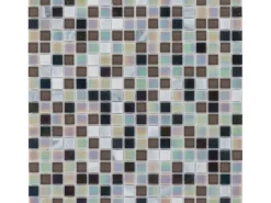 Mosaik^Mosaikmatte Glas Stein Black Grey Perlmut 30 cm x 30 cm