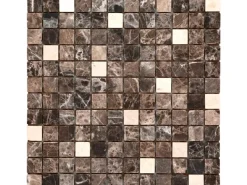 Mosaik^Mosaikmatte Naturstein Kronos Marron Sunny 30 cm x 30 cm