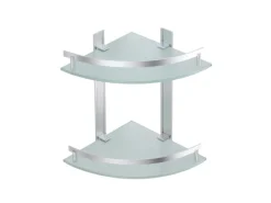 MSV Eckregale^Eck-Duschregal Tabarca Alu & Glas 24 cm x 24 cm x 30 cm