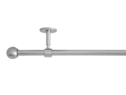 mydeco Seilspanngarnituren|Gardinenstangen^Gardinenstange-Komplettset 2in1 ausziehbar Edelstahl-Optik 160-280cm