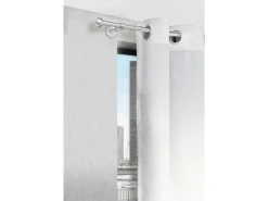 mydeco Seilspanngarnituren|Gardinenstangen^Gardinenstange-Komplettset 2in1 ausziehbar Edelstahl-Optik 160-280cm